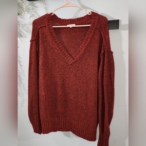 Maurices Deep Red V-Neck Sweater